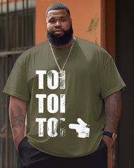 Men's Plus Size Toi Thumb Press Courage Letter Crewneck Short Sleeve T-Shirt