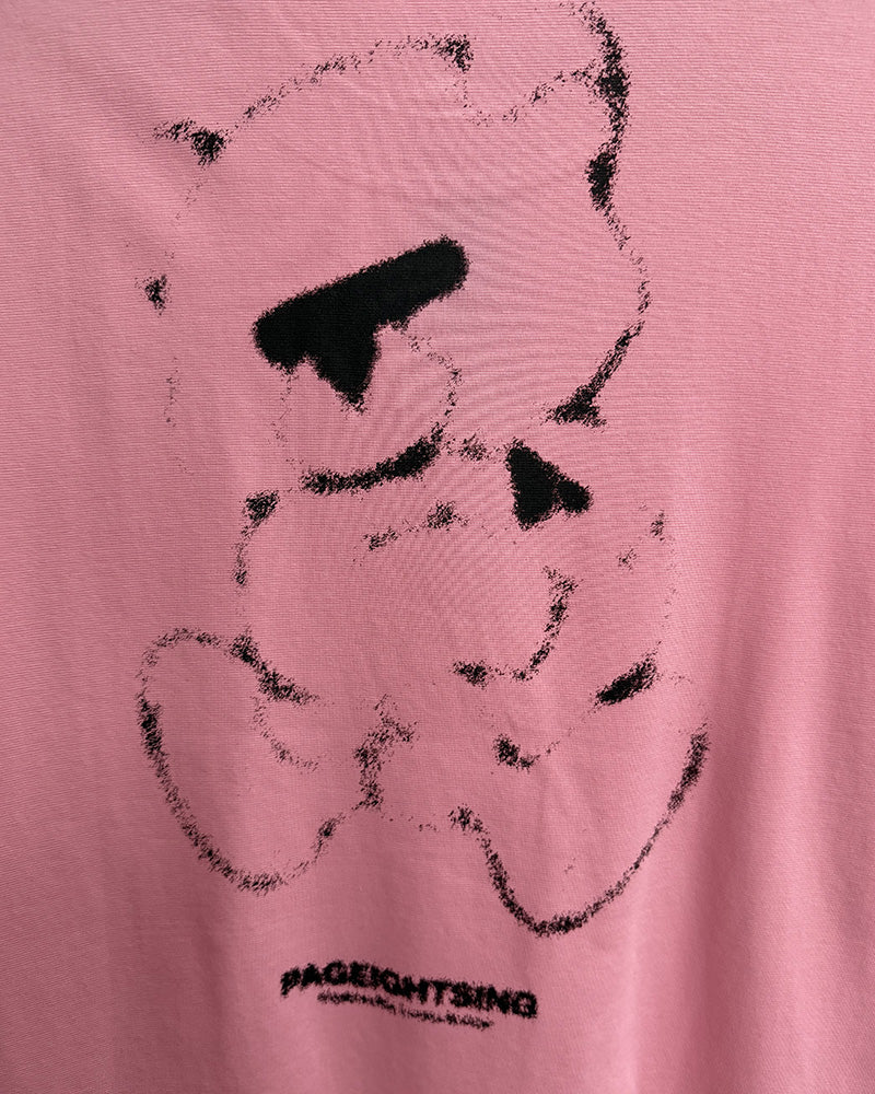 4XL-8XL Big & Tall Men's Daily Casual Embroidered Bear Printed Cotton Round Neck Short Sleeve T-Shirt