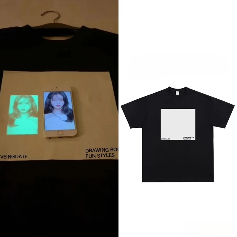 Glow Custom Cotton Tee: Phone Image to Light - Up Art