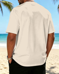 Big & Tall Men's Funny Piano Cartoon Print Crewneck Short Sleeve T-Shirt