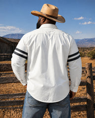 Big & Tall Men's Western-style Ink-Wash Horse Racing Print Long Sleeve Shirt