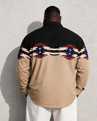 Big & Tall Men's Navajo Nation Geometric Print Long Sleeve Shirt