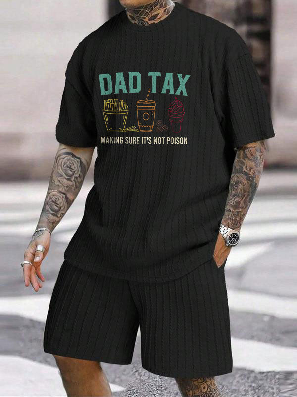 "DAD TAX" Fun Snack Print Texture Large Size Holiday Suit