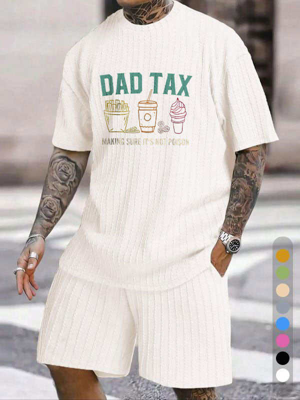 "DAD TAX" Fun Snack Print Texture Large Size Holiday Suit