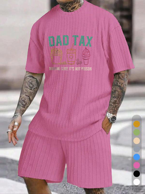 "DAD TAX" Fun Snack Print Texture Large Size Holiday Suit