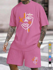 Abstract Face Art Print Texture Large Size Set