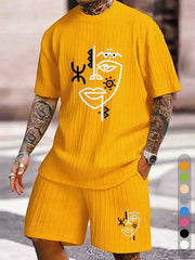 Abstract Face Art Print Texture Large Size Set