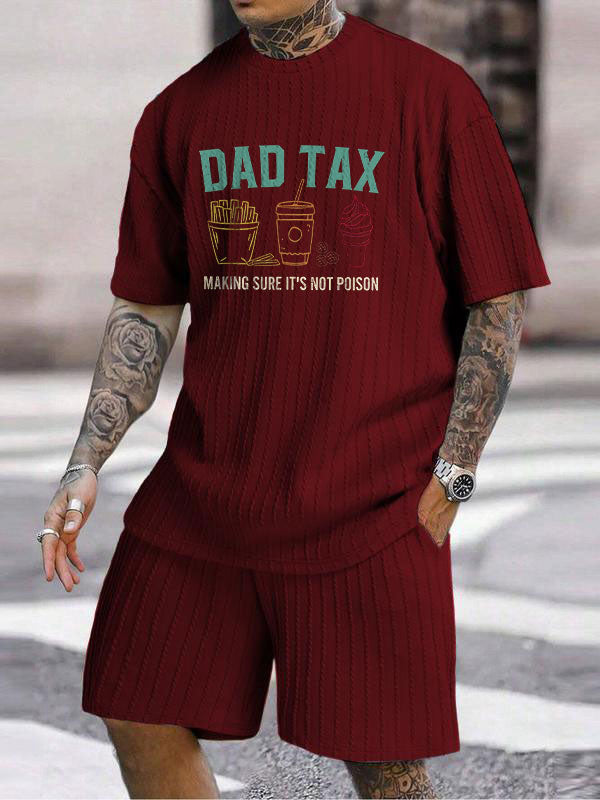 "DAD TAX" Fun Snack Print Texture Large Size Holiday Suit
