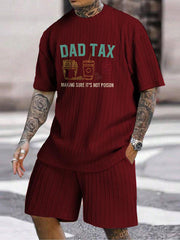 "DAD TAX" Fun Snack Print Texture Large Size Holiday Suit