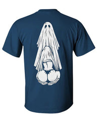 Men's Plus Size Street Fashion Oral Sex With Ghost Dirty Love Printed Crewneck Short Sleeve T-Shirt