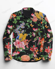 Cockatoo Cotton Long Sleeve Shirt Men's Plus Size