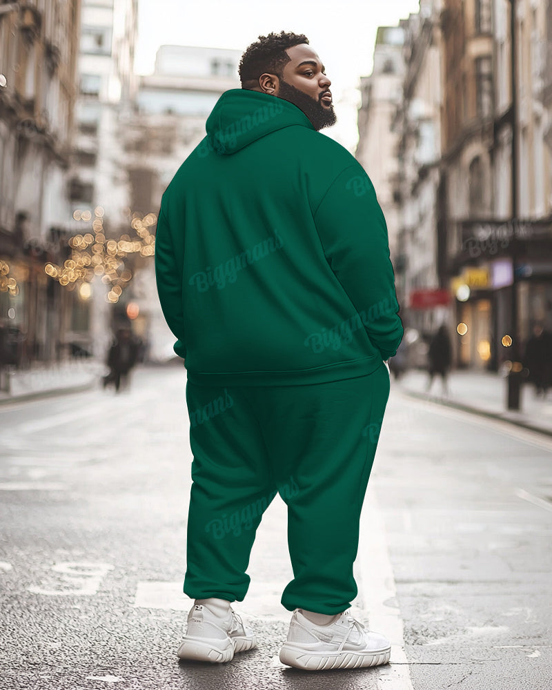 Men's Have A Wonderful Christmas! Alphabet Print Plus Size Hoodie Suit