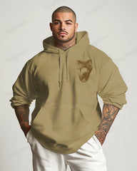 Cotton-Premium Cloth Color Front And Back Print Snake King Pattern Men's Loose Oversized Hoodie