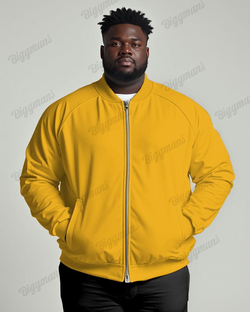 Men's Daily Casual Simple Solid Color Big and Tall Long Sleeve Jacket