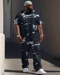 Street Casual Tie-Dye Letter Print Men's Large Suit