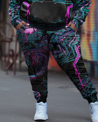 Women's Plus Size Cyber Pullover Hoodie Set
