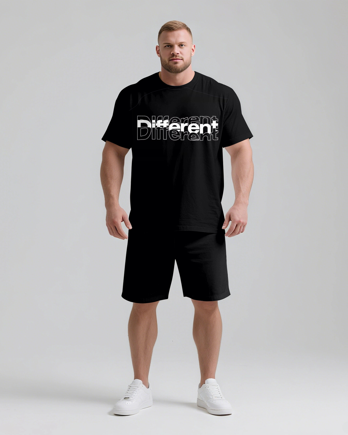 Different Slogan T-shirt 2-Piece Set