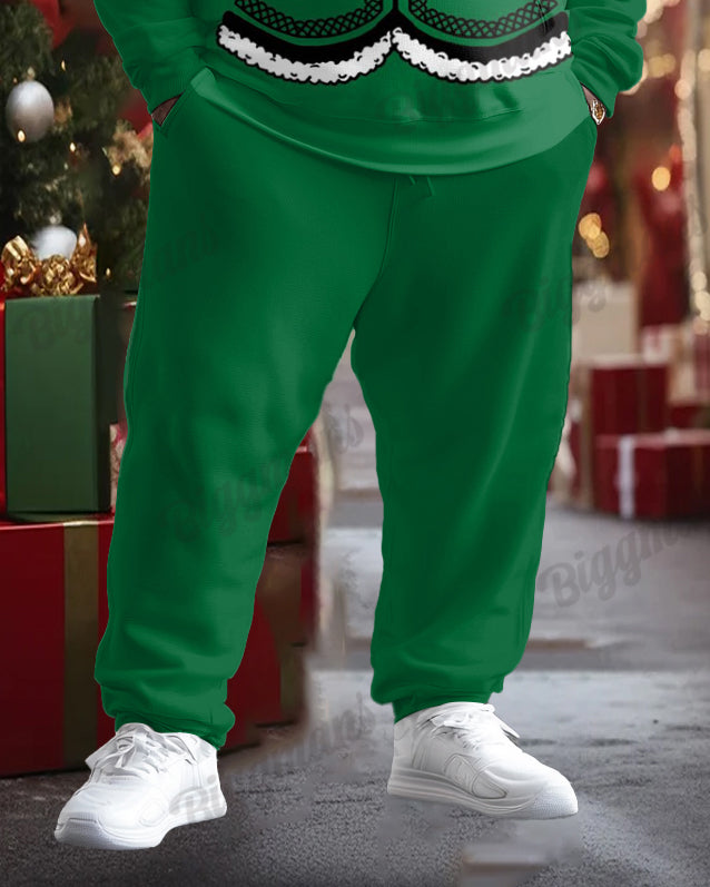 Men's Big and Tall Fun Christmas Patterns Print Hoodie Set