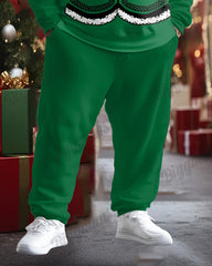 Men's Big and Tall Fun Christmas Patterns Print Hoodie Set