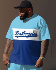 Street Vitality Colorblock Alphabet Print Big & Tall Men's Set