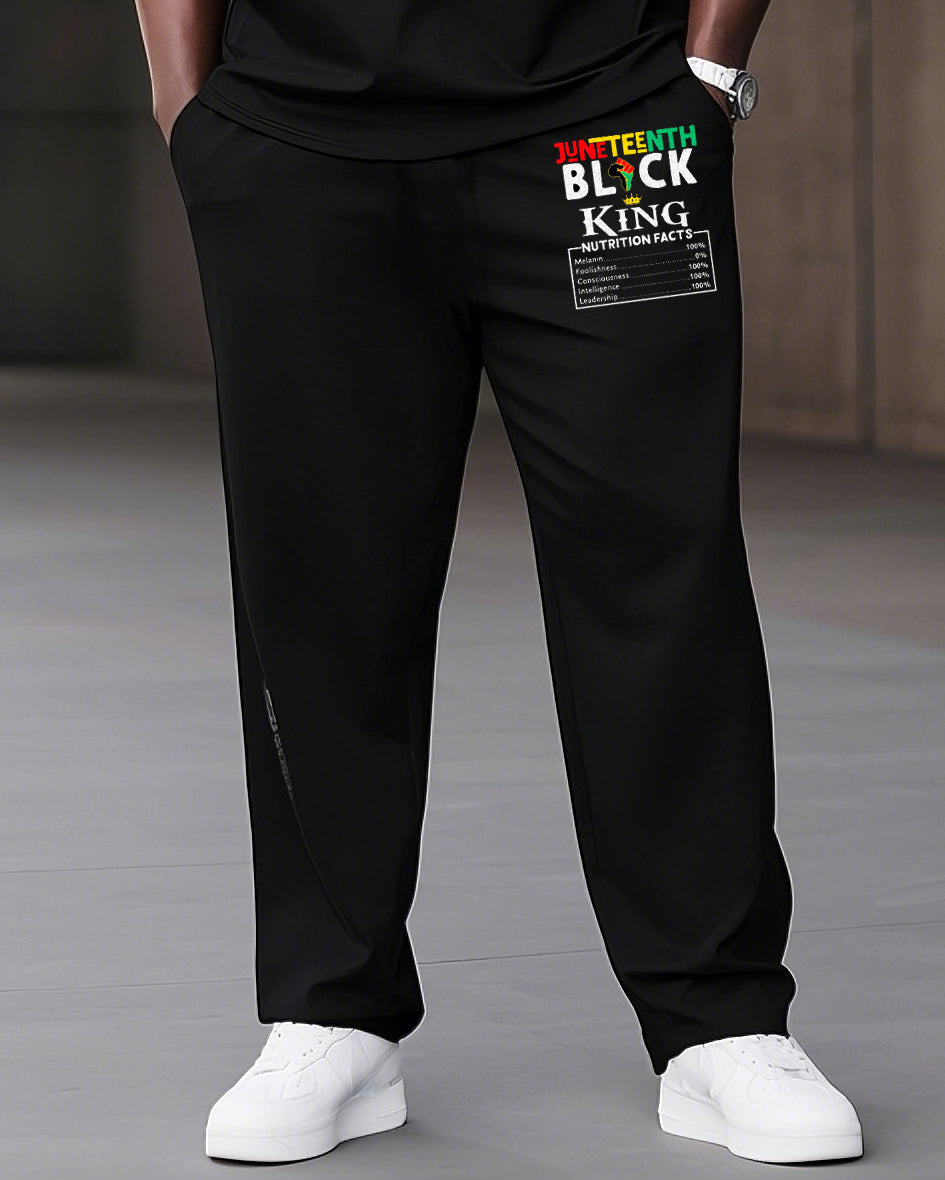 Big Boys June Festival Black History Black English Print Short Sleeve Trousers Suit
