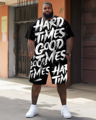 Street Hip Hop Large Letter Print Large Men's Set