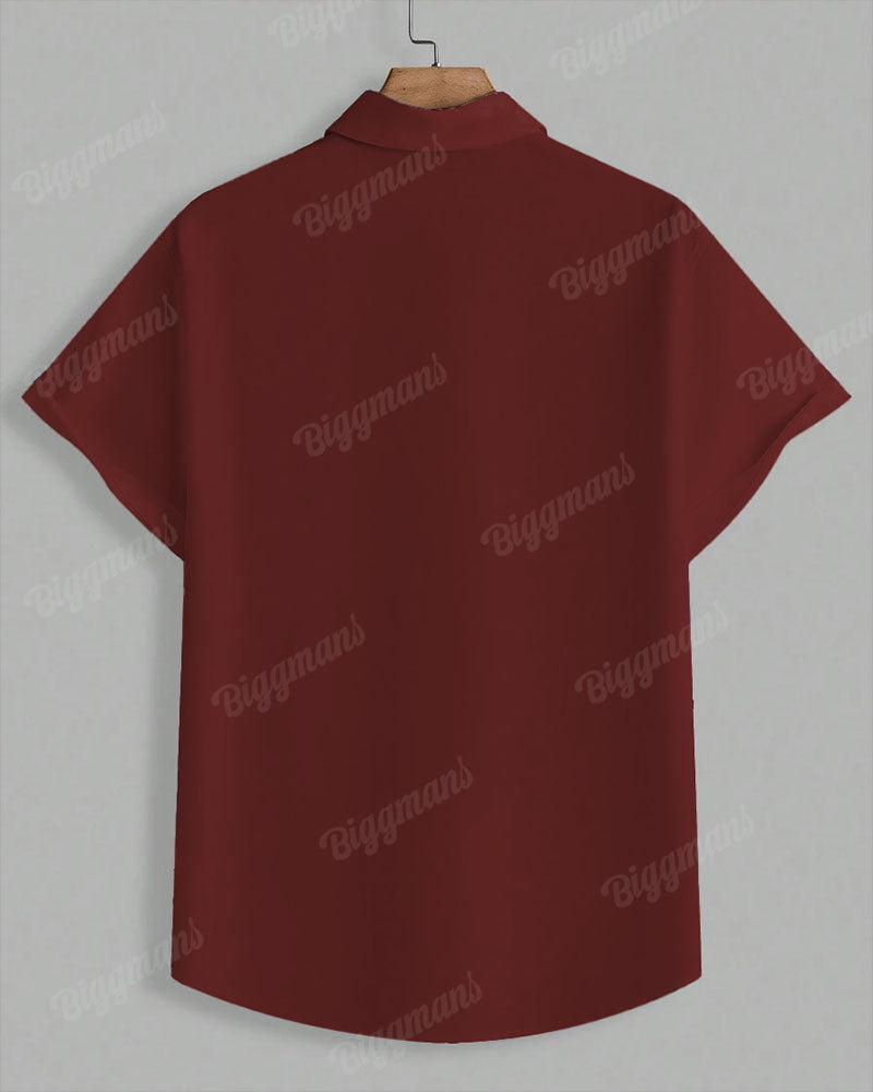Men's Plus Size Thumb Santa Happy New Year Letter Print Short Sleeve Shirt