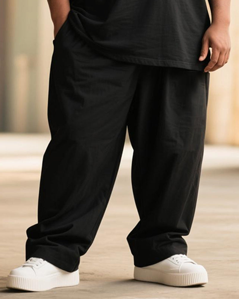 Big & Tall Men's Graffiti Sunglasses Angel Cross Printed T-Shirt Pants Suit