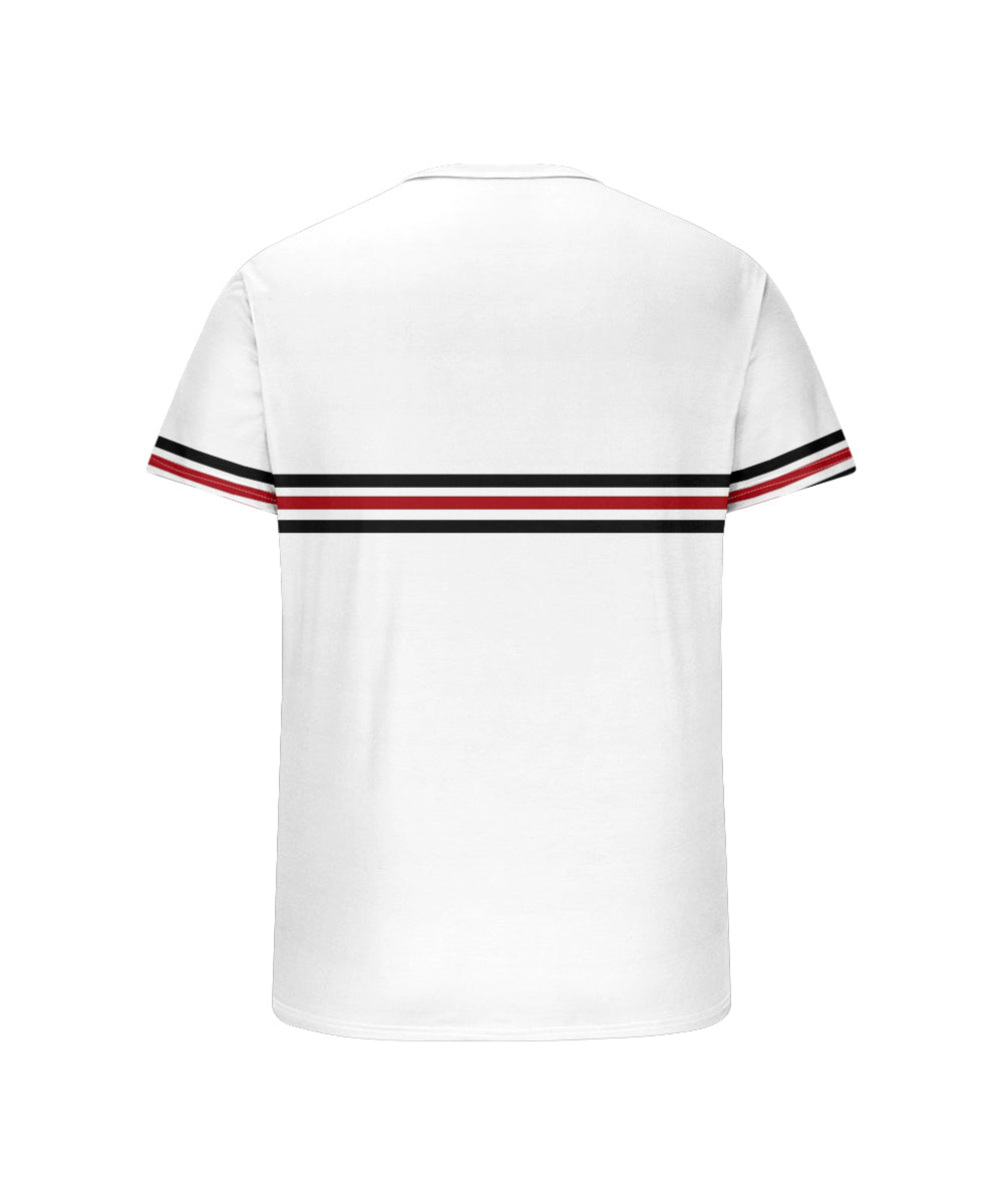 Men's Plus Size Daily Casual White Striped Alphabet Print Henry Collar Button Short Sleeve T-Shirt