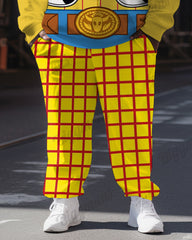 Men's Big and Tall Fun Woody's Cowboy Print Hoodie Set