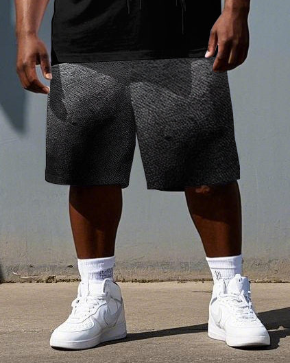 Spirit Speaks Beneath The Shroud Big & Tall Men's Skull Print Short Sleeve T-shirt Shorts Set