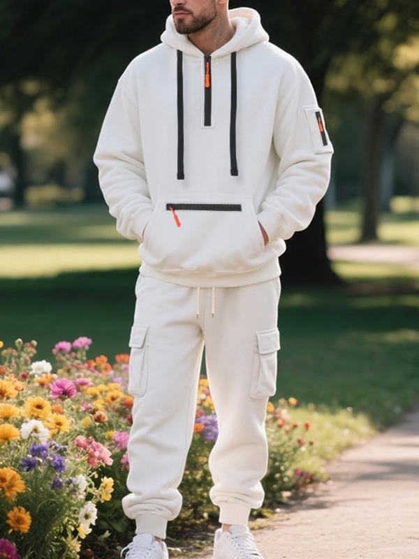 Christmas exclusive sale!Men’s Winter Fleece-Lined Set – Warm Casual Workwear Outfit with Multi-Pocket Jacket & Pants