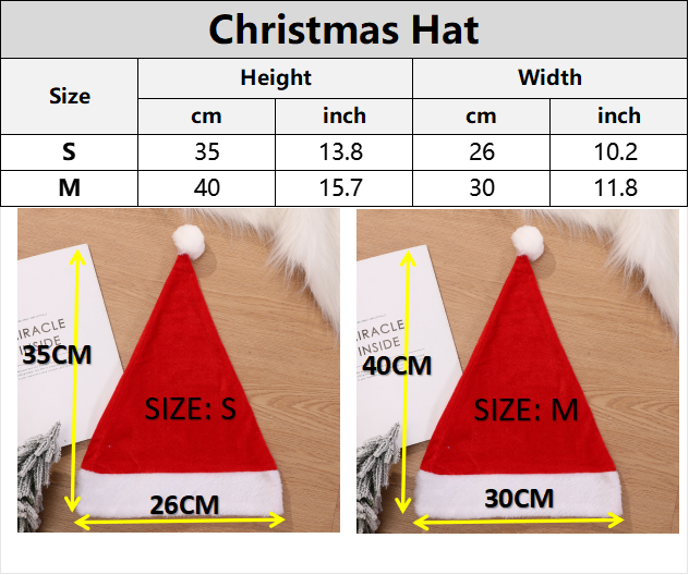 Christmas Fun Red Green Santa Cartoon Print Gift Plush Party Decorative Hat