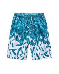 Beach Quick-drying Fabric Blue Petals Swimming Trunks Big & Tall Men's