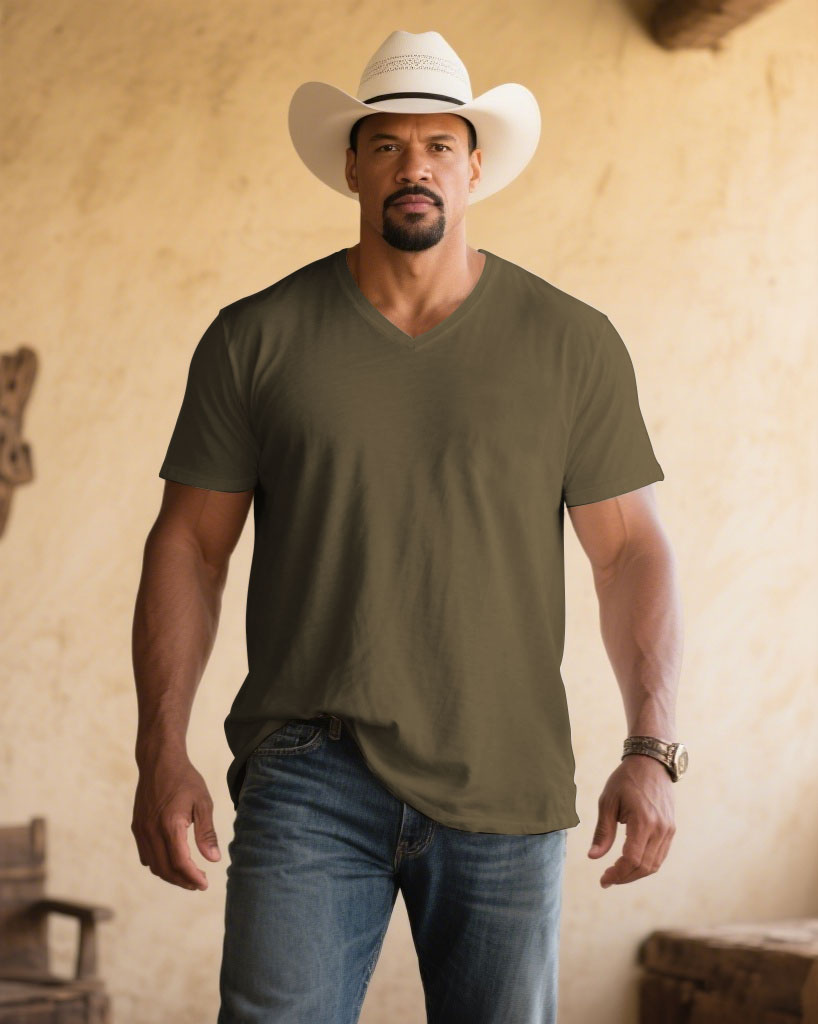 Men's Plus Size Solid Color Cotton Blend Multi Color Choice V-Neck Short Sleeve T-Shirt