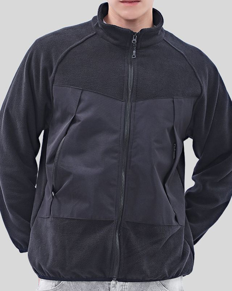 Big & Tall Men's Solid Color Ultra Light Fleece Warm Sports Jacket XL-5XL