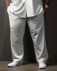 Men's Plus Size Walking Suit Casual Long Sleeve Shirt & Pants Set