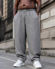 2XL-6XL Men's Casual Plaid Trousers