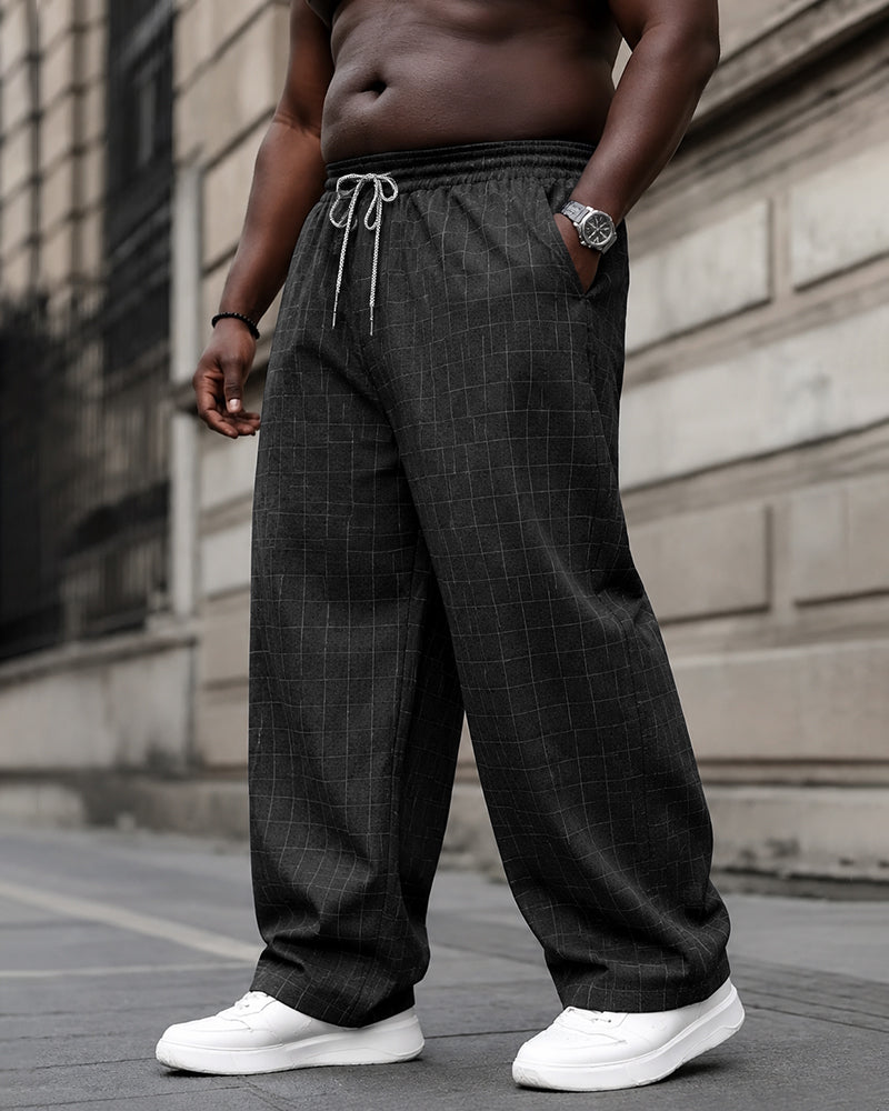 2XL-6XL Men's Casual Plaid Trousers