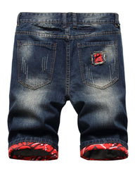 Size 28-48 Distressed Ripped Flanged Denim Cropped Shorts
