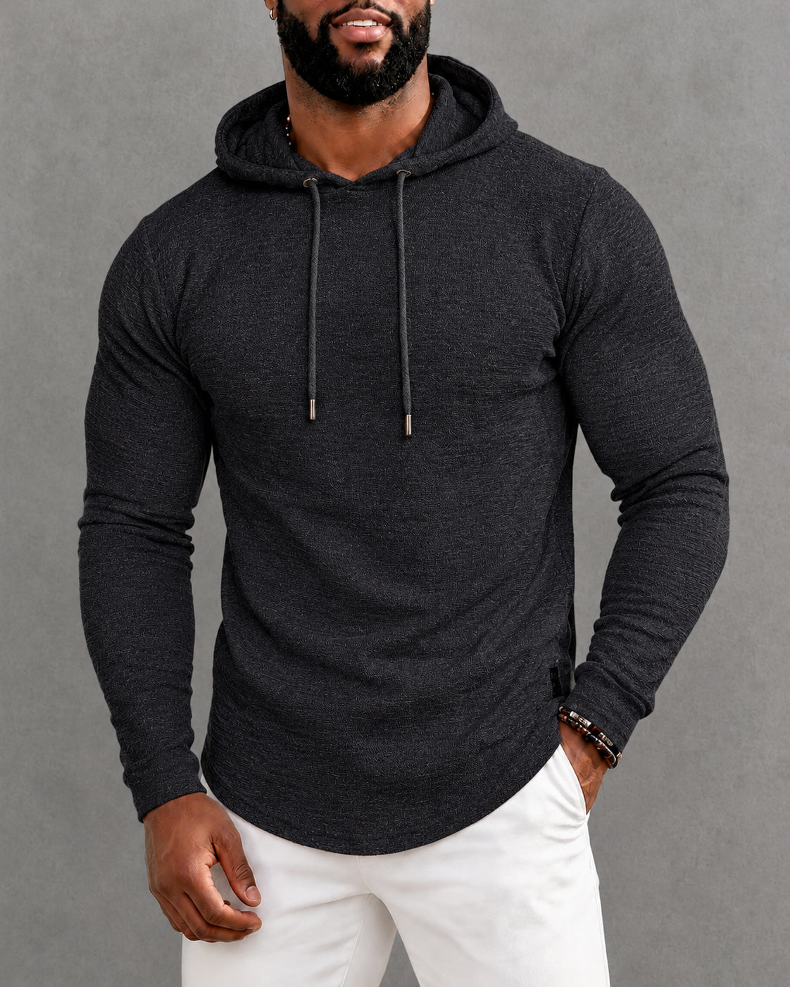 Big & Tall Men's Slim Fit Long Sleeve Hooded T Shirt