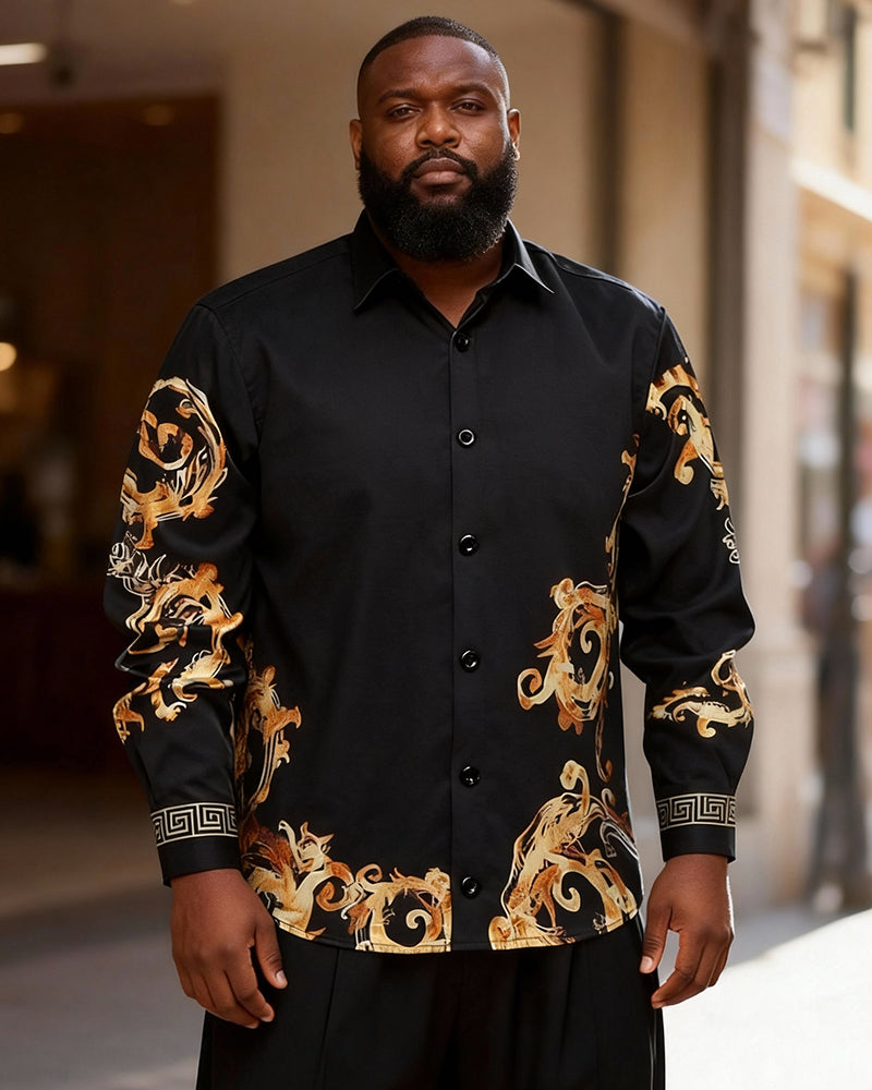 Big & Tall Men's Baroque Long Sleeve Shirt