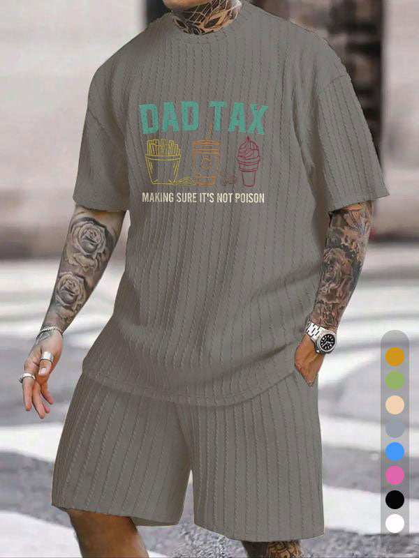 "DAD TAX" Fun Snack Print Texture Large Size Holiday Suit
