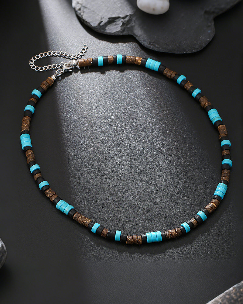 Black Onyx Ethnic-Style Surfer Men's Gift Vintage Necklace
