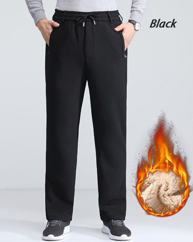 Big & Tall Men's Lambskin Elastic Waist Padded Warm Pants XL-6XL