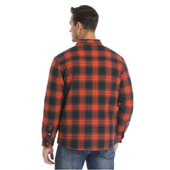 Men's Flannel Shirt Jacket with Quilted Lined Long Sleeve Plaid Coat