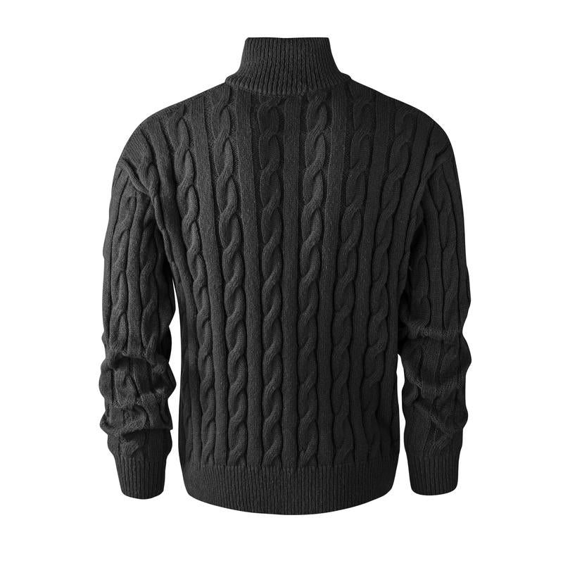 🔥Christmas 50% Off Exclusive ✨Men's solid color zipper sweater, fashionable knit long sleeved