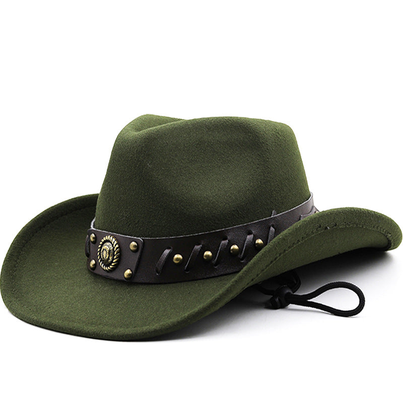 Multicolor Bull Head Western Cowboy Hat Fur Jazz Topper