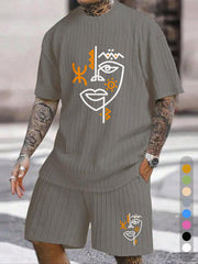 Abstract Face Art Print Texture Large Size Set