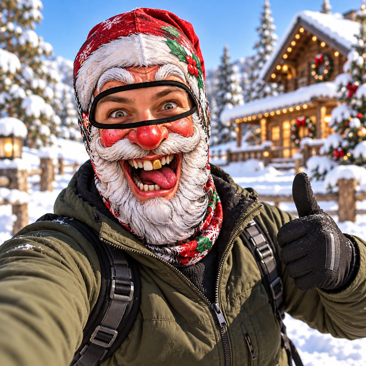 Santa Claus Mask with Tongue Sticking Out